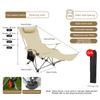 Chaise Longue Inclinable Paresseuse avec Oreiller & Porte-gobelet & Poche Latérale Chaise de Plage Légère Dossier Réglable pour la Pêche le Voyage