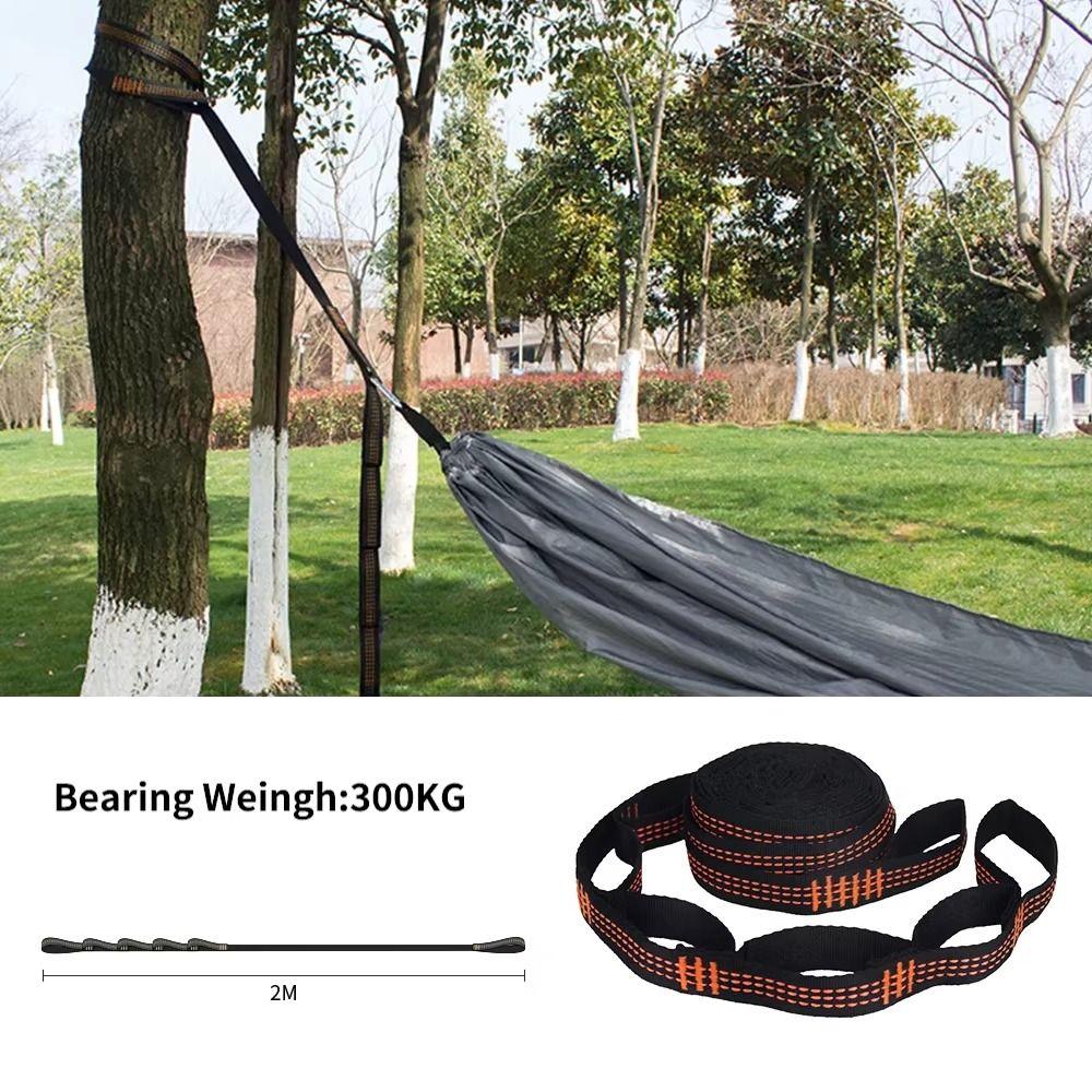 2/4Pcs Special Reinforced Hammock Straps 5 Ring Polyester Tree Hanging Rope High Load-Bearing Barbed Black