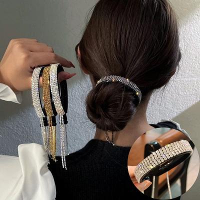 Lusso scintillante strass nappa tendenza fermaglio per capelli da donna artiglio porta coda di cavallo in plastica copricapo accessori per capelli da donna