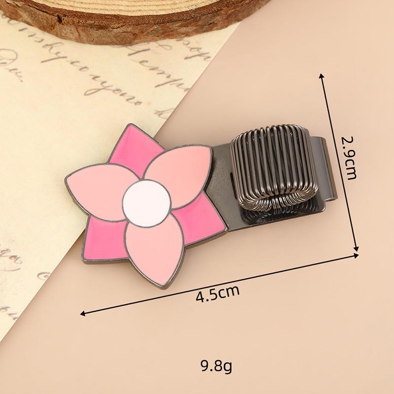 Flowers Metal Pen Clip With Spring Creative Spring Clip Student Pen Clip For Notebooks School
