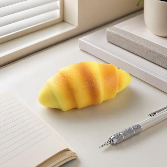 Juguete de Croissant para Aliviar el Estrés, Juguete Sensorial Fidget de Pan Simulado, Juguete de Escritorio para la Relajación del Trabajador de Oficina en Casa