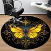 1pc Butterfly Ornament Chair Carpet for Office, Round Non Slip Durable Large Size Office Carpet, Suitable for Office