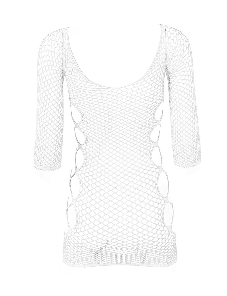 Women Stretchy Fishnet Lingerie Sexy Hollow Out Mini Night Club Bodystocking Dress