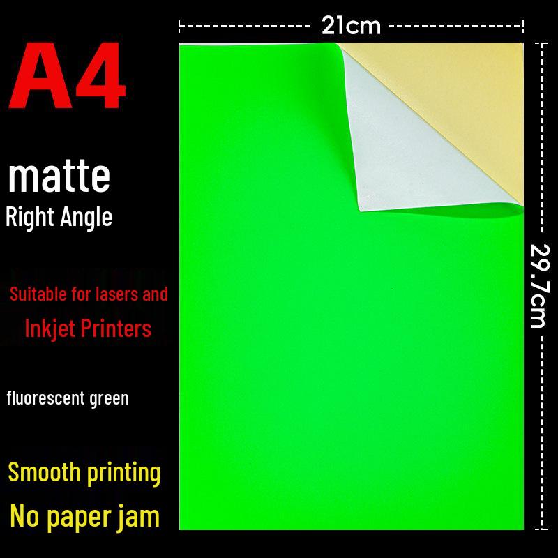 A4 Glossy/Matte Color Self-Adhesive Stickers for Inkjet & Laser Printing