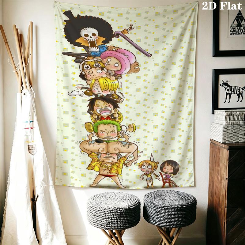 Anime One Piece Cartoon Wall Tapestry Aesthetic Wall Hanging Printed Fabric Blanket Decorative Tapestries For Bedroom Living Room Home Decor