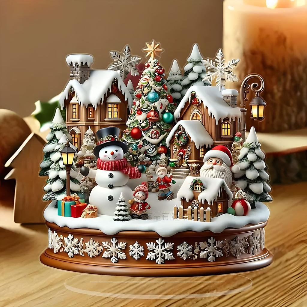 Desktop Display Ornament Smooth Holiday Ornament 2d Acrylic Ornament Simple For Office Desk Family Gathering Office Decoration
