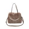 Lapimou Pluche Bont Tas, Schoudertas, Crossbodytas, Handtas, Bont, Imitatiebont, Parel, Dames, Klein, Draagbaar op twee manieren, Stijlvol, Schattig, Trendy, Elegante look