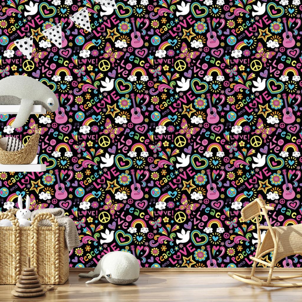 Colorful Girls Wallpaper Pattern for Living Room and Bedroom 50x1000