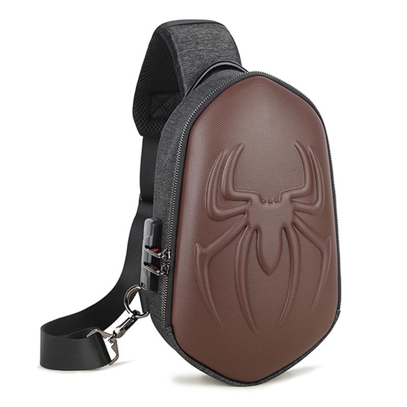Running Chest Bag for Men USB Charging Fashion Streetwear Sling Pack Crossbody Motor Cycling Backpack