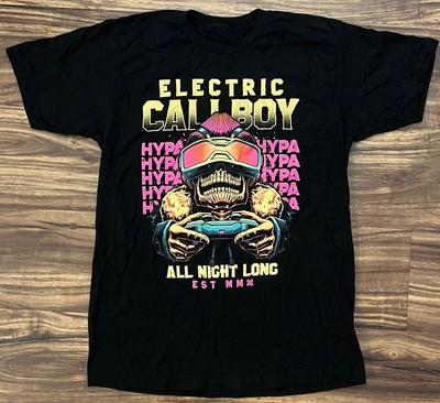 Electric Callboy - All Night Long Est MMX Cotton Black Full Size T Shirt UR394