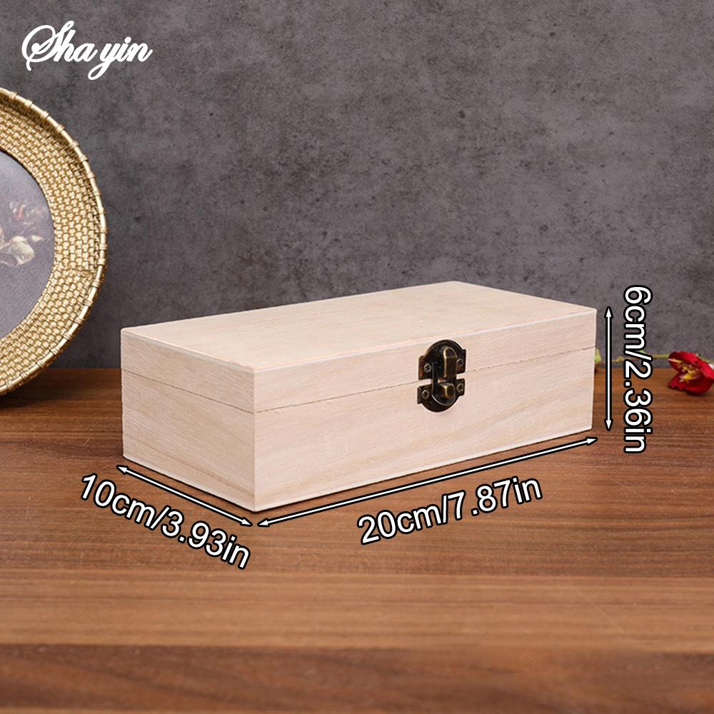 1PC Wooden Gift Box - Rectangular Wooden Box - Colored Storage Box - Wooden Gift Packaging Box