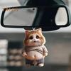 Pot-bellied Dog Cat Hanging Ornament Home Indoor Christmas Tree Car Rearview Mirror 2D Flat Acrylic Big Belly Cartoon Animal Hanging Decoration