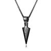 High-End Arrow Necklace for Men and Women, Stainless Steel Pendant with Short Dragon Bone Chain, Retro Jewelry.