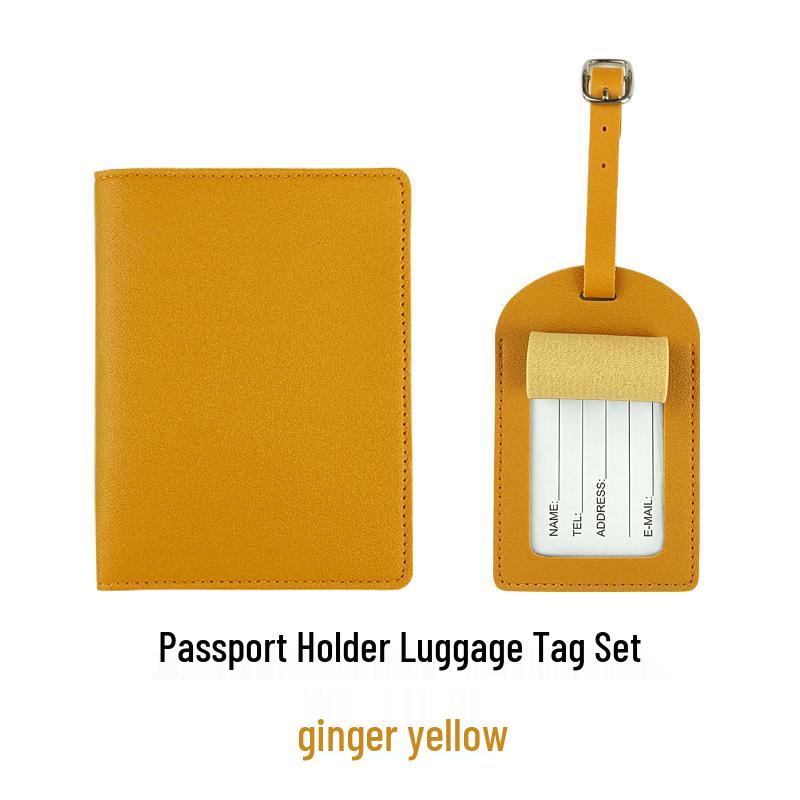 Customizable PU Leather Passport Holder & Luggage Tag Set with Paper Card Inclusion