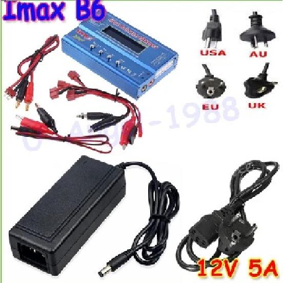 IMAX B6 80W Battery Charger Lipo NiMh Li-ion Ni-Cd Digital RC IMAX B6 Lipro Balance Charger Discharger + AC POWER 12V 5A Adapter