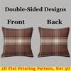 Classic Brown Plaid Square Jacquard Pillow Cover for Sofa Office Waist Cushion Cover Home Decorative Pillowcase