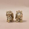 Mini Brass Auspicious Elephant Figurine Eco-friendly Vintage Lucky Statue Desktop Decor for All Occasions