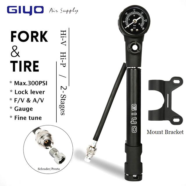 Giyo MTB Shock Pump 300psi Bike