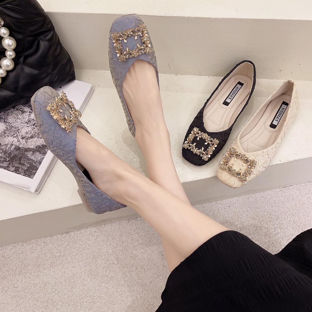 Summer New Single Shoes Women's One-pedal Shallow-mouth Soft-soled Design Niche Summer Flat-soled Ladyshoes