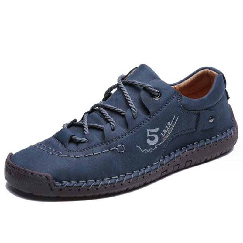 Handmade Leather Mens Shoes Comfortable Casual Walking Sneakers Men Loafers Hot Sale Vacation Driving Shoes Big Size 38-48