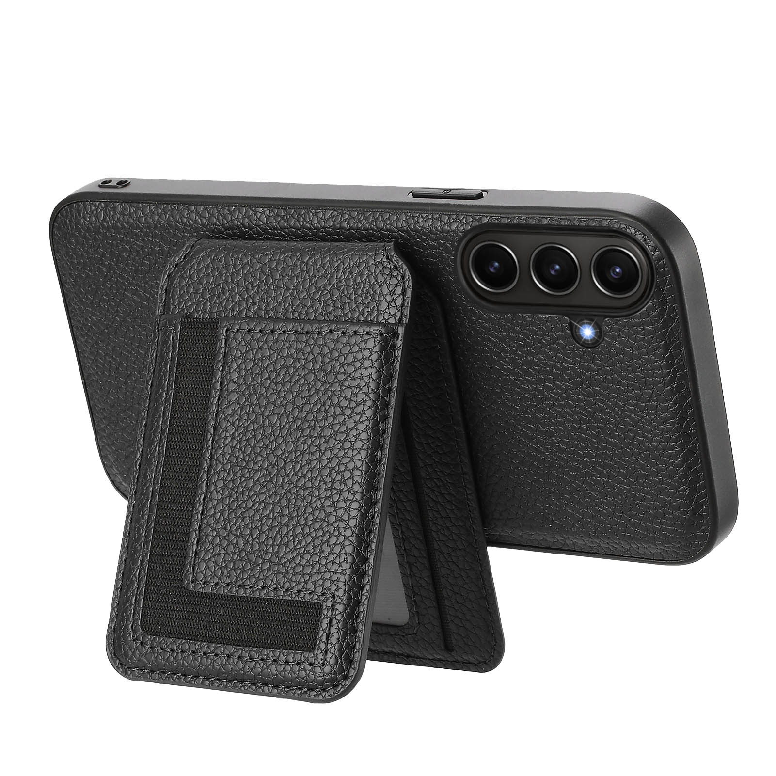 

Кожаный чехол-бампер с отделением для карт, съемный магнитный чехол для телефона Samsung A06 A16 A15 A14 A55 Xiaomi 14T Redmi 14C Honor Moto, мягкая силиконовая задняя крышка-подставка Xiaomi 14T Pro чёрный