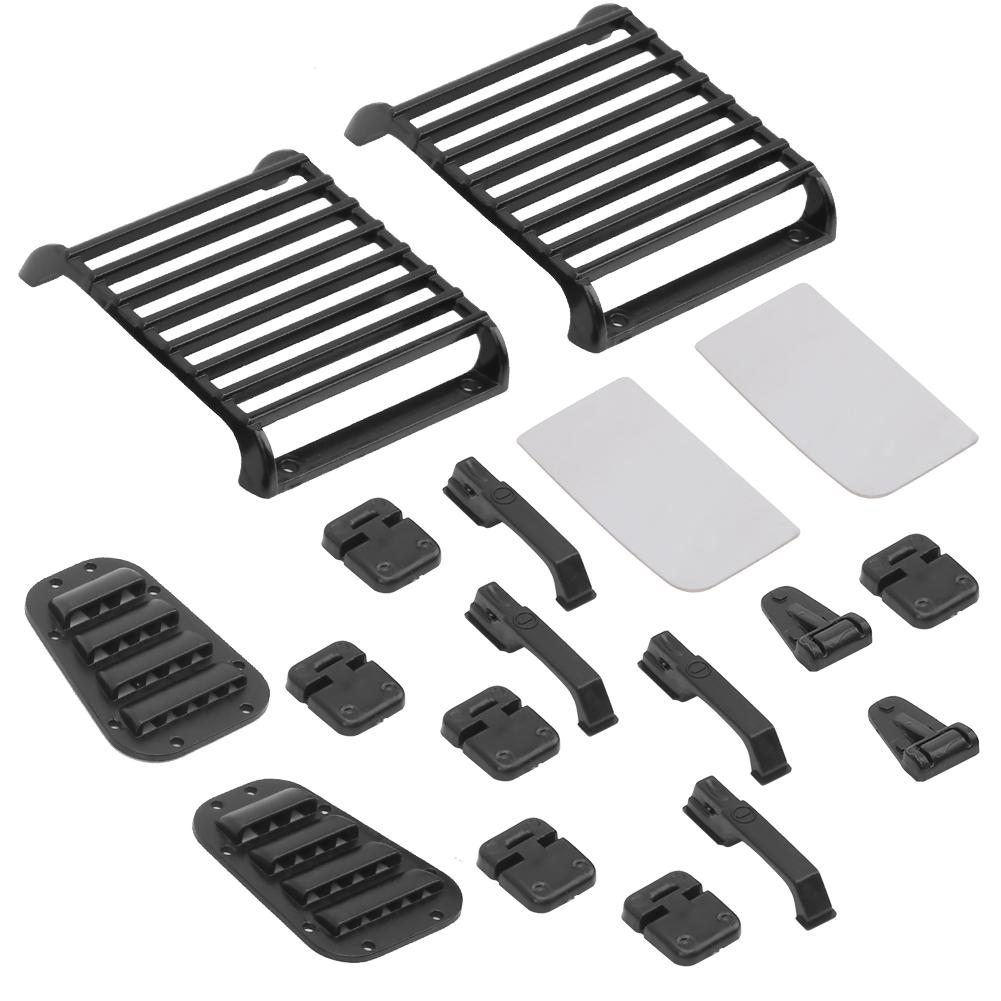 Front Lamp Guard Intake Grille Door Engine Cover Hinge Decor Fit for Traxxas TRX4 Defender 1 10 RC Crawler Car