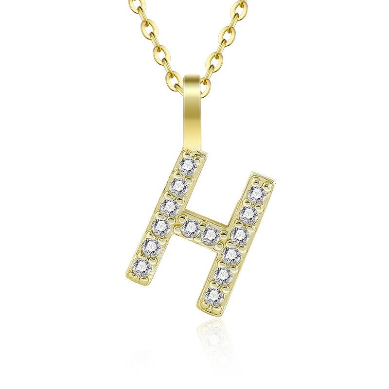 Gold Color Pendant Necklace with Chain for Women - Initial Jewelry Gift
