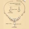 Crystal Rhinestone Wedding Jewelry Set Drop Necklace Pendant Earrings Bridal Jewelry Set Rhinestone Necklace Earring Set