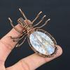 Natürlicher Dendriten-Opalstein, handgefertigt, Kupferdraht, Wickel-Spinne, Anhänger, 6,5 cm, D2a77