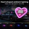 Solar Powered LED Heart Neon Light for Car Window Wireless Auto Atmosphere Lamp 5 Modes Car Interior Decoration with Suction Cups