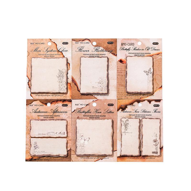 Momo Old Dream Series: Irregular Shaped Sticky Notes - 6 Designs for DIY Decoration & Collage