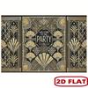 Roaring 20s Photo Booth Background, Black Gold Art Deco Welcome To The Party Backdrop for Speakeasy & New Year Events