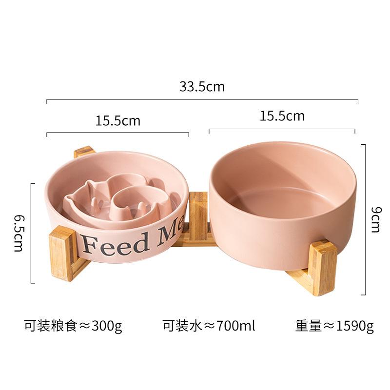 Bol en céramique pour chiens à alimentation lente, grand bol surélevé pour chiens moyens et grands, bol à alimentation lente à pied haut, gamelle pour animaux de compagnie.