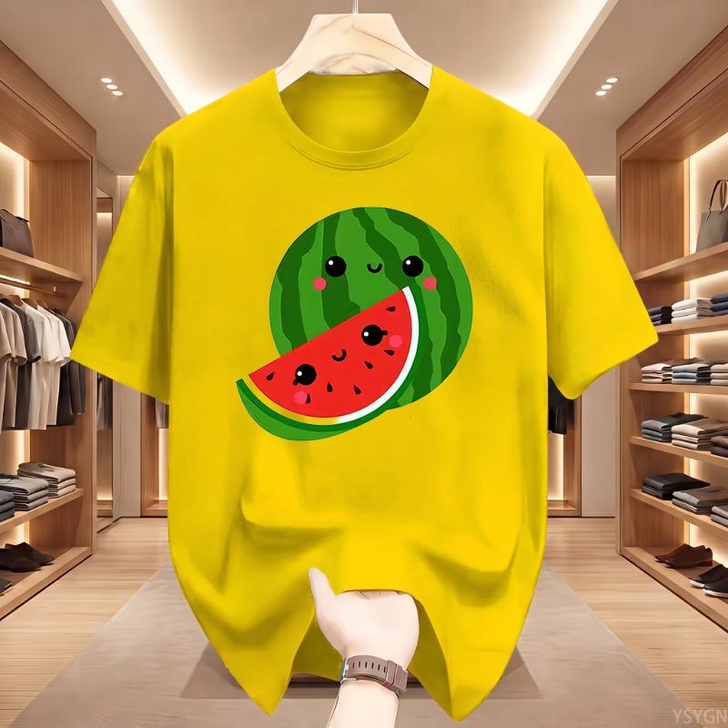 Kawaii Watermelon TShirt Cute Fruit Graphic Tees Happy Summer Aesthetic Shirt Funny Foodie Gift Retro Style Unisex Tops