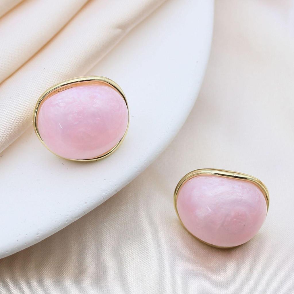S925 Silver Needle Enamel Candy Color Oval Resin Earrings - Real Gold Color Retention, Hot Selling Jewelry.