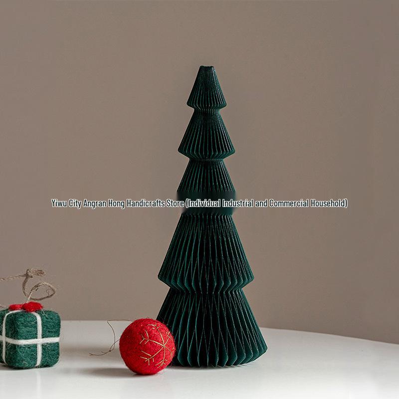 2025 Origami Christmas Tree Ornaments & Tabletop Decorations - Perfect for Holiday Scenes & Photography Props