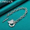 925 Sterling Silver Heart Brand Bracelet For Women Wedding Party OT Chain Fashion Jewelry