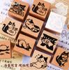 1pc Alphabet Stamps Vintage Wooden Rubber cute pet Stamp Set Stationery Seal Stamping For Card Making Planner Scrapbook