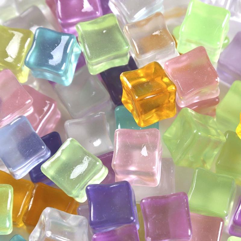 

10Pcs Small Cute Color Blocks Glow At Dark Vivarium Diy Accessories Mimiature Figurines Fairy Garden Decoration Kawaii Toys