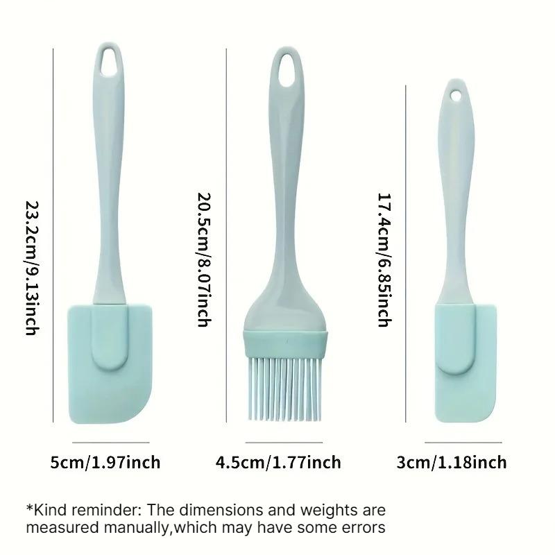 3PCS DIY Bread Cake Butter Spatula Cream Scraper Mixer Oil Brush Kitchen Baking Tool Silicone All-In-One Baking Kitchen Utensil