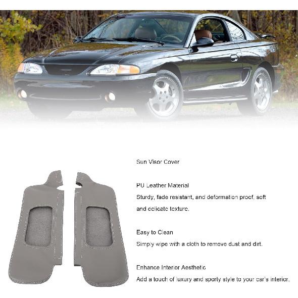 Asixxsix Sun Visor Cover Protector for 1994 to 2004, PU Leather Sun Visor Replacement Cover Skin, Left Driver and Right Passenger Side Sunvisor
