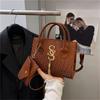 Fashion Solid Color Simple Crocodile Letters Tassel Casual Atmosphere Shoulder Handbag Bag For Women