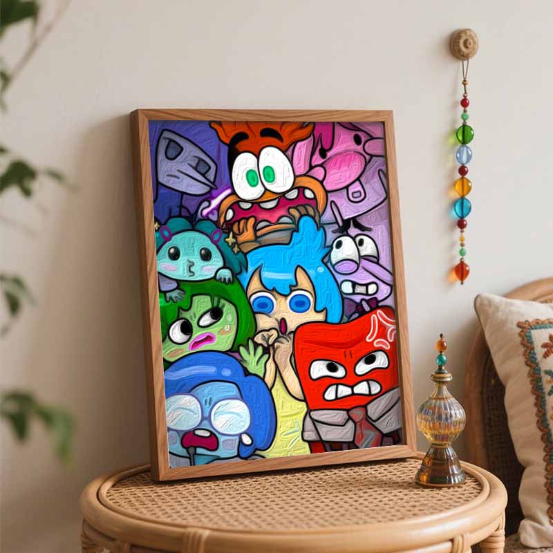 Disney oil painting handmade diy art painting Inside Out characters home decoration