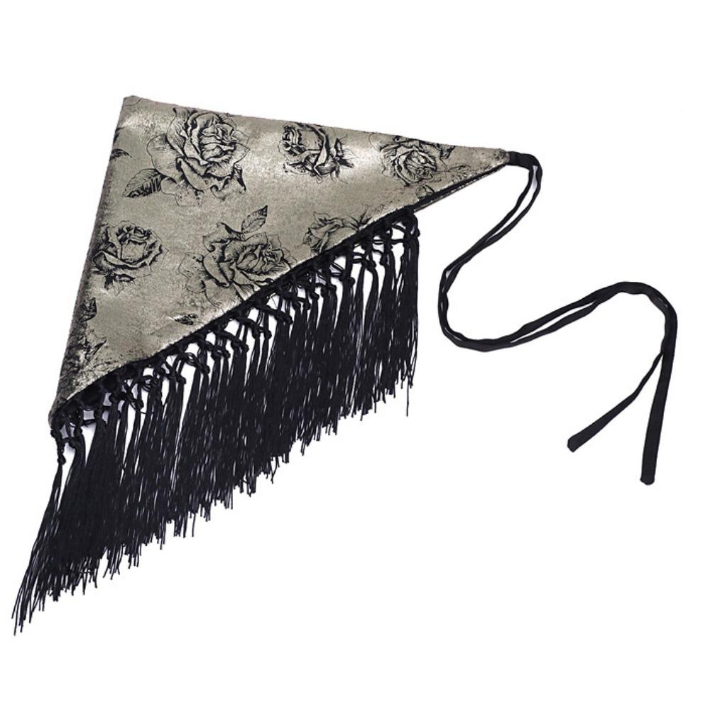 Chinese Style Triangular Waist Belt Printing Ethnic Style Trim Butt Curtain Irregular Hem Ruched Triangular Waistband Adult