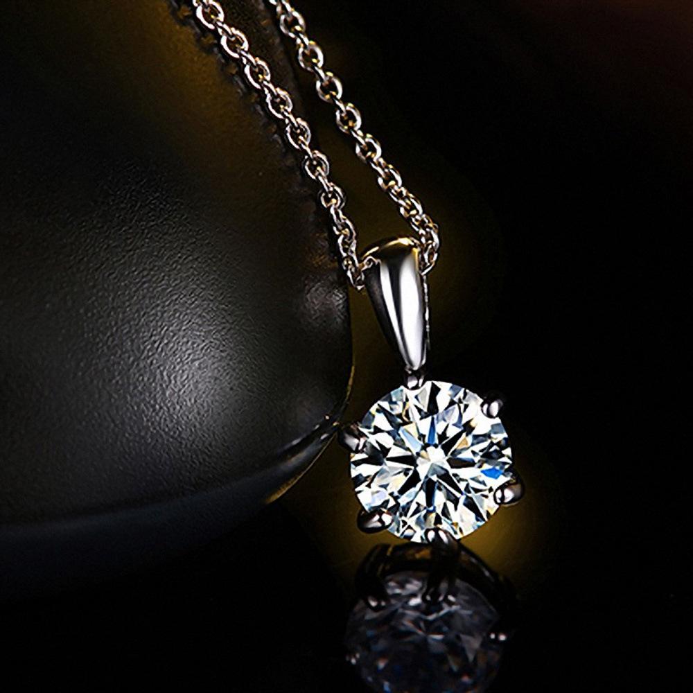 Wei Hua Diamantanhänger Silberkette für Damen