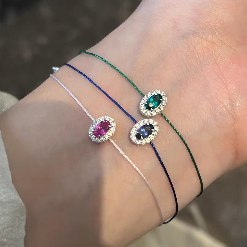 Women's Gemstone Woven Rope Bracelet Multi-color Choice Simple Dainty Waterproof Jewelry for Travel Gift