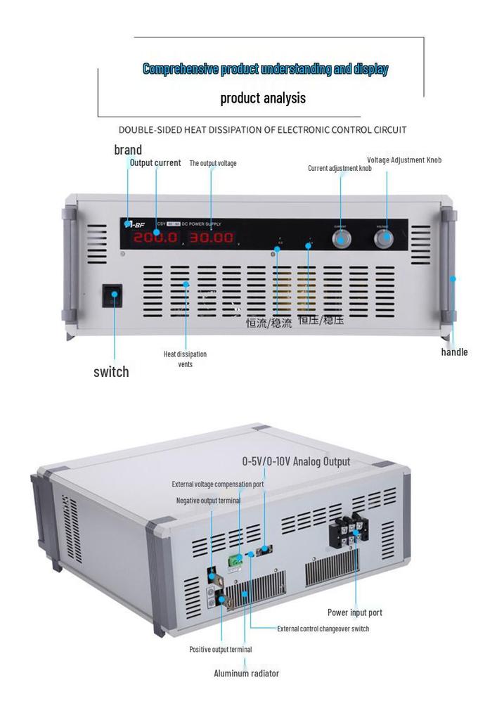 A-BF High Power Adjustable DC Power Supply, 30V-500V, 15-500A Constant Current