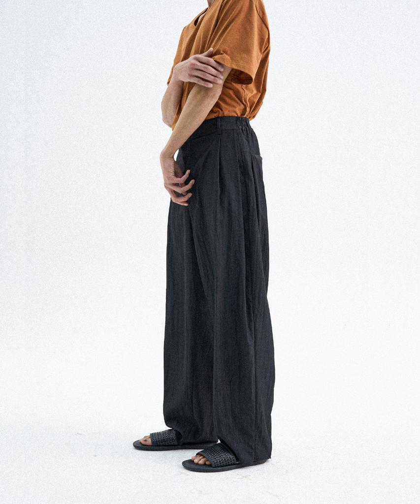 TRIP LE SENS Ss Air Flow Side Double-Pleated Pants_Black