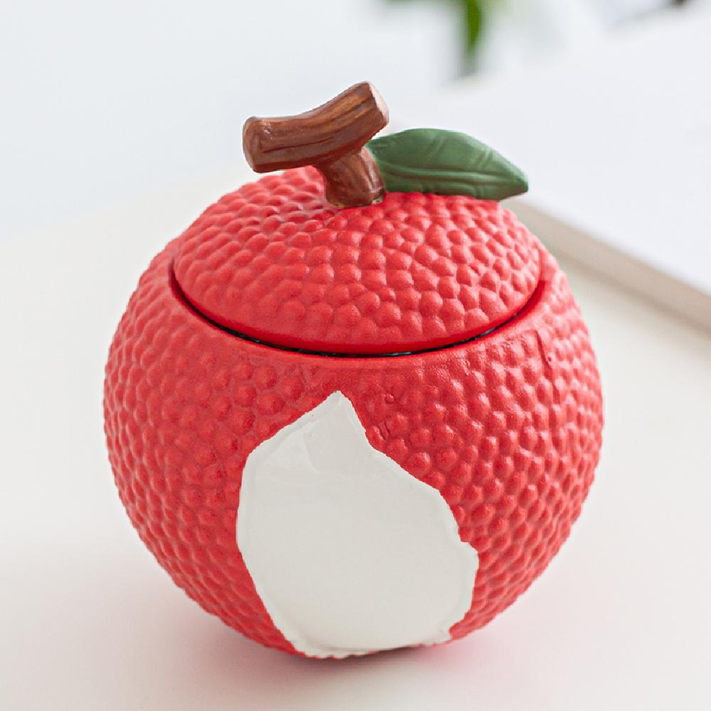 1 Ceramic Tea Jar, Fruit Shaped Container with Lid Decoration, Ceramic Food Storage Jar for Dining Table Decoration