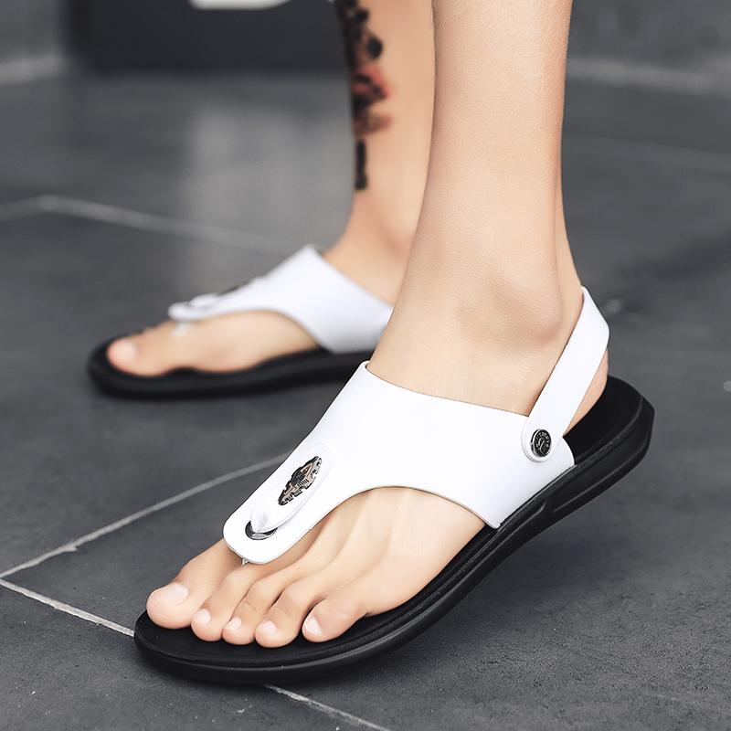 

Модные летние шлепанцы мужские шлепанцы для мужчин пляжные шлепанцы коричневые сандалии удобная обувь нескользящая обувь для ванной комнаты мужская обувь 39 белый